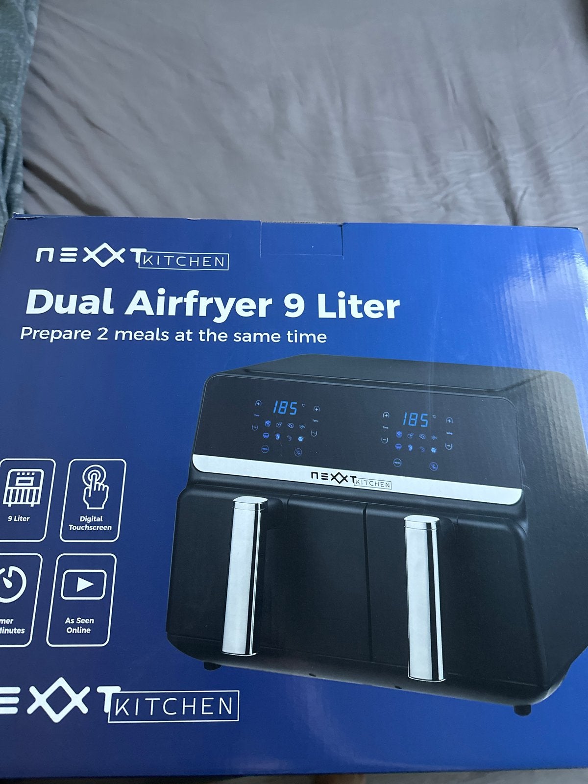 NEXXT KITCHEN Dual Airfryer 9 Liter - Nieuw in doos, Ophalen, Nieuw, Airfryer XXL, 1500 gram of meer
