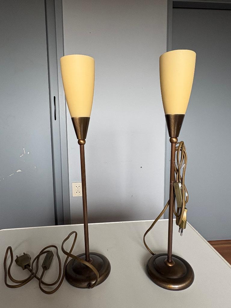 2 tafellampen, Ophalen, Zo goed als nieuw, Glas, Minder dan 50 cm