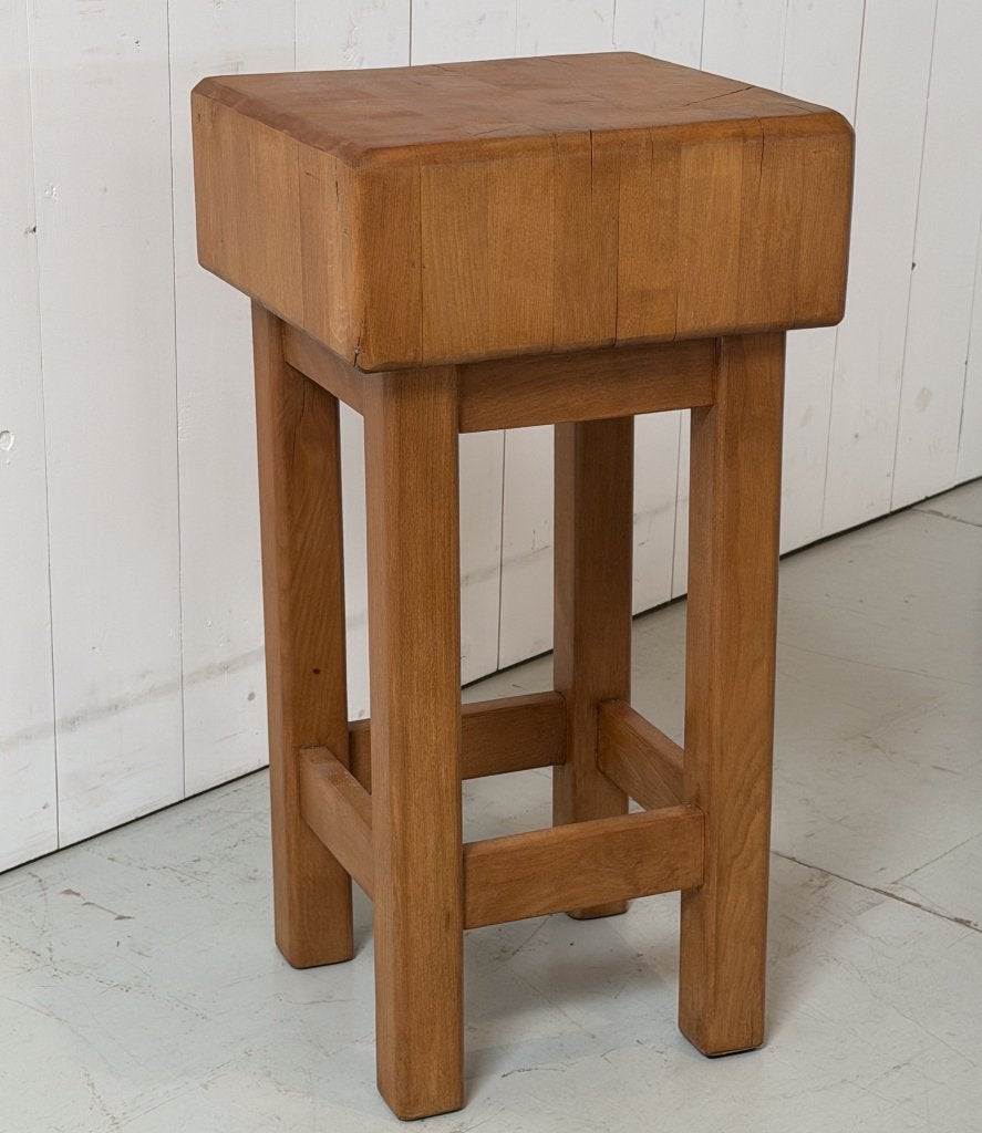 Vintage hakblok | Hoge bijzettafel hout | Slagersblok, Ophalen
