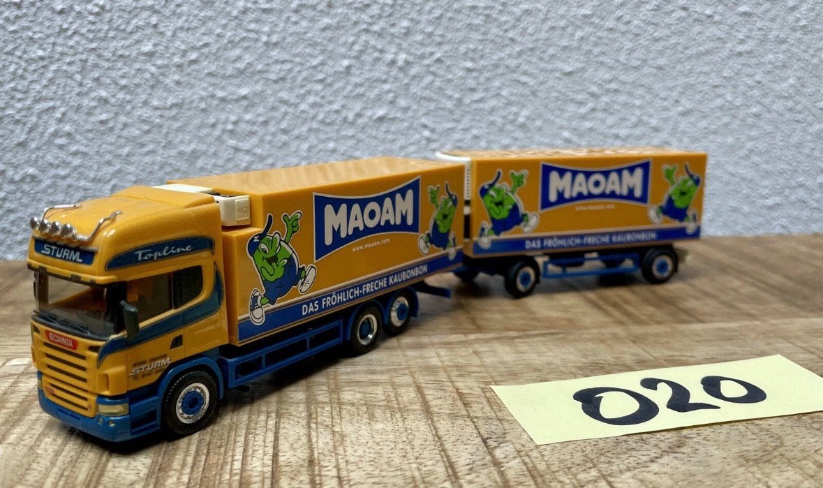 020 Herpa Scania R 580 TL Spedition Sturm Maoam, Ophalen of Verzenden, Zo goed als nieuw, Bus of Vrachtwagen, Herpa