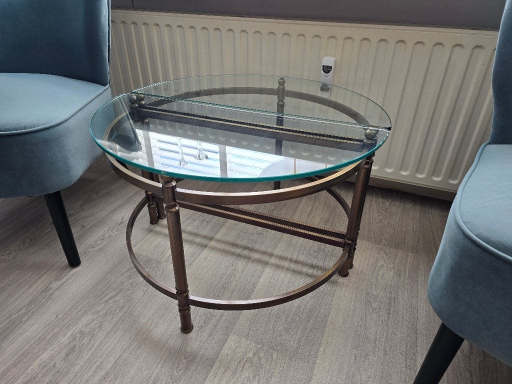 bijzettafels, Minder dan 55 cm, Gebruikt, Metaal of Aluminium, Rond