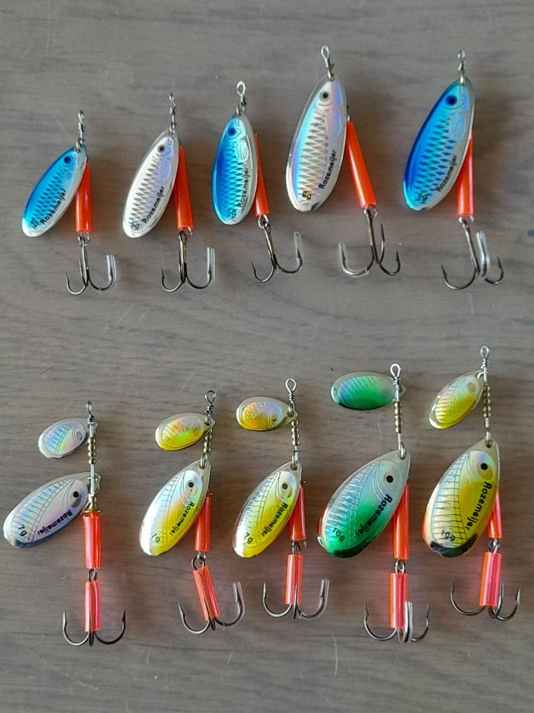 10 ROZEMEIJER SPINNERS tandem en enkel blad 4-10 gram, Ophalen of Verzenden, Nieuw, Kunstaas
