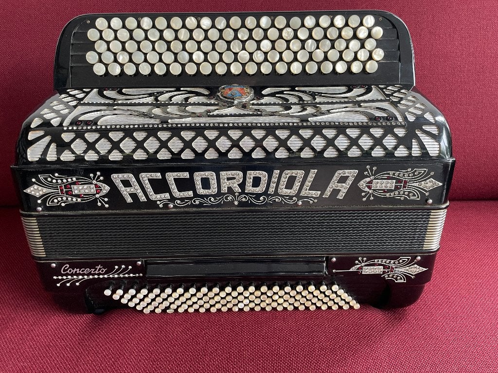 Accordiola Concerto knopaccordeon.Bgriff.4 korig.Musette.Top, Muziek en Instrumenten, Gebruikt, Met koffer, Ophalen of Verzenden