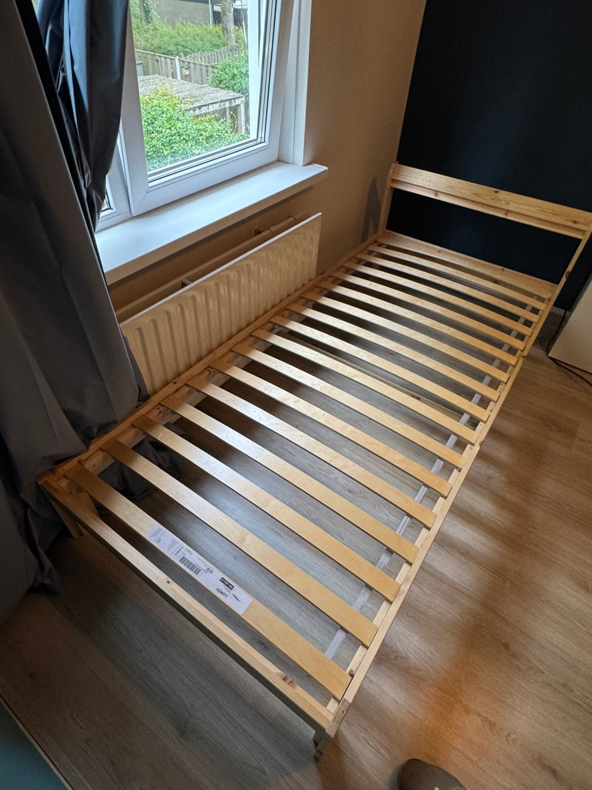 Neiden bedframe + lattenbodem 90x200, Ophalen, 90 cm, Eenpersoons, Beige