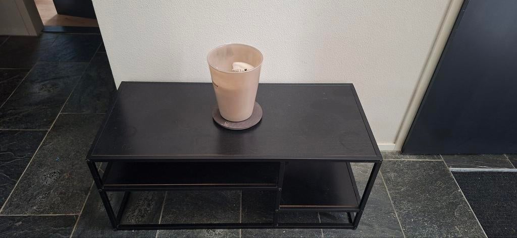 Zwart salontafel/tv-meubel/schoenenkastje, Huis en Inrichting, Tafels | Salontafels, Gebruikt, Minder dan 50 cm, 50 tot 100 cm