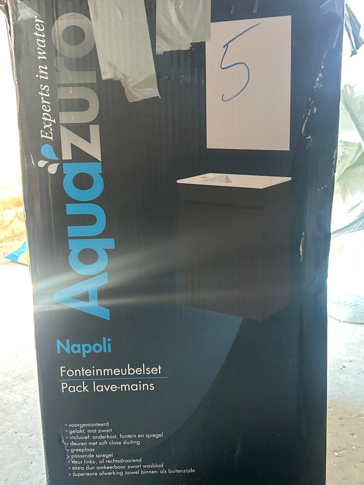 AquaZuro Napoli Fonteinmeubelset - Mat Zwart, Ophalen, Minder dan 50 cm, Nieuw, Minder dan 25 cm