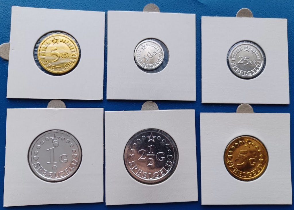 Nederland Speelgeld 5 ct t/m 2 1/2 Gulden, Verzenden, Overige materialen, Nederland