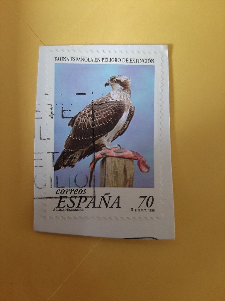 Spanje roofvogel, Verzenden, Gestempeld