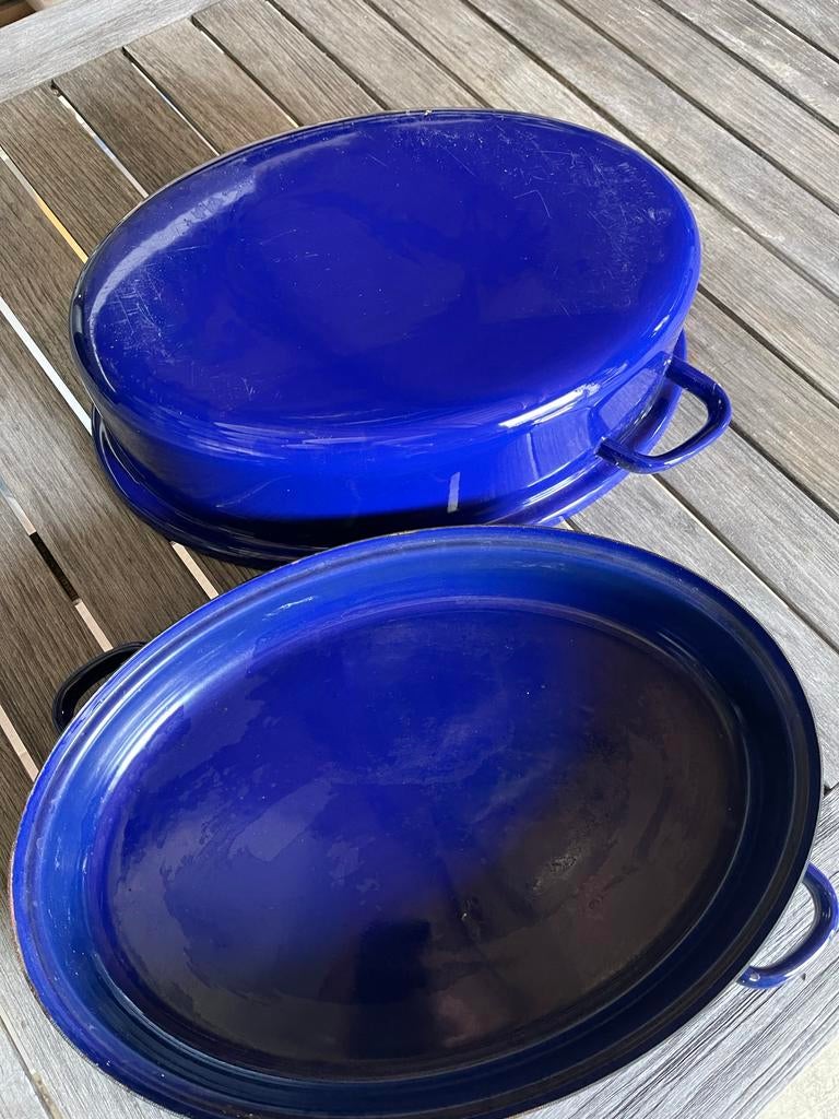 Ovale braadpan blauw, wildbraadpan, Ophalen, Gebruikt, Overige materialen, Koekenpan of Braadpan