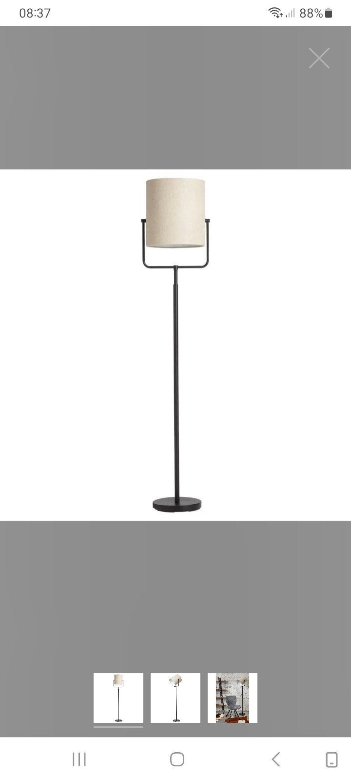 Moderne vloerlamp Delta - Kwantum, Ophalen, Modern, 150 tot 200 cm, Textiel