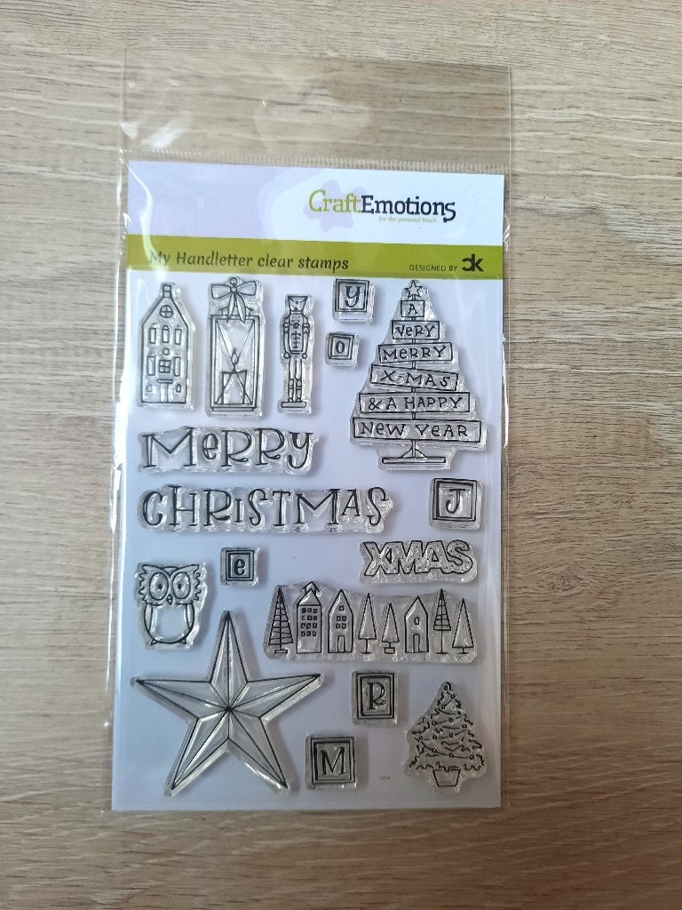 Carla Kamphuis kerst clear stamps Handletter X-mas deco 1, Hobby en Vrije tijd, Stempelen, Ophalen of Verzenden, Nieuw, Clearstamp