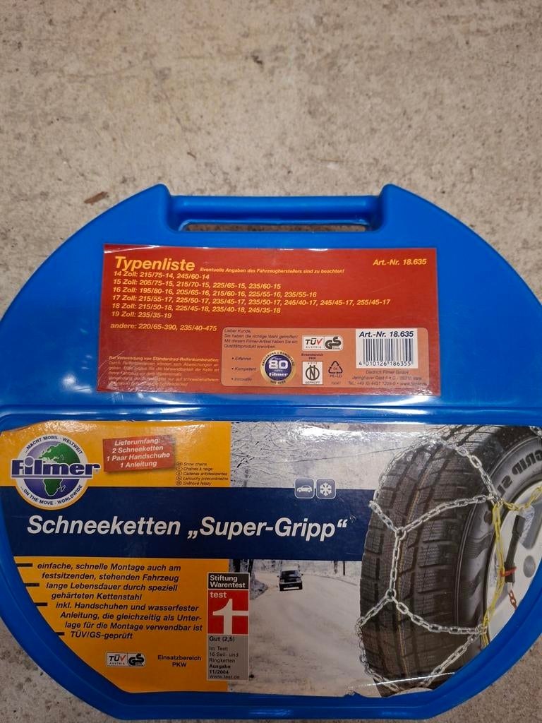 Ongebruikte Filmer Super-Gripp sneeuwkettingen, Ophalen of Verzenden, Nieuw