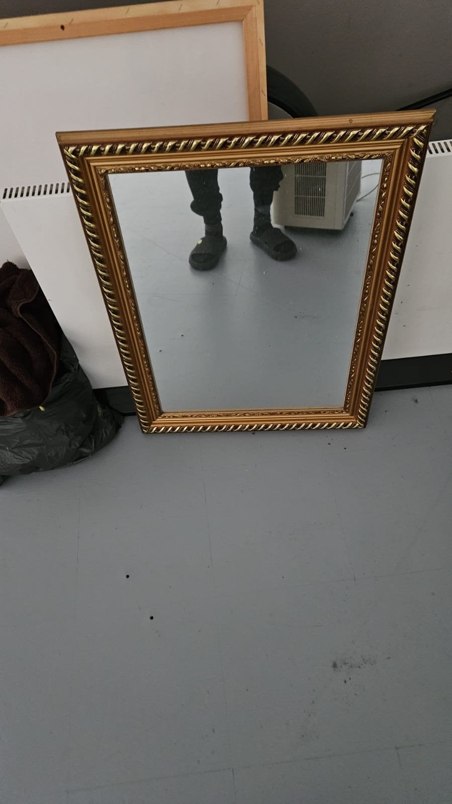 2 x spiegels  goud en zwart, Antiek en Kunst, Antiek | Spiegels, Ophalen, Rechthoekig