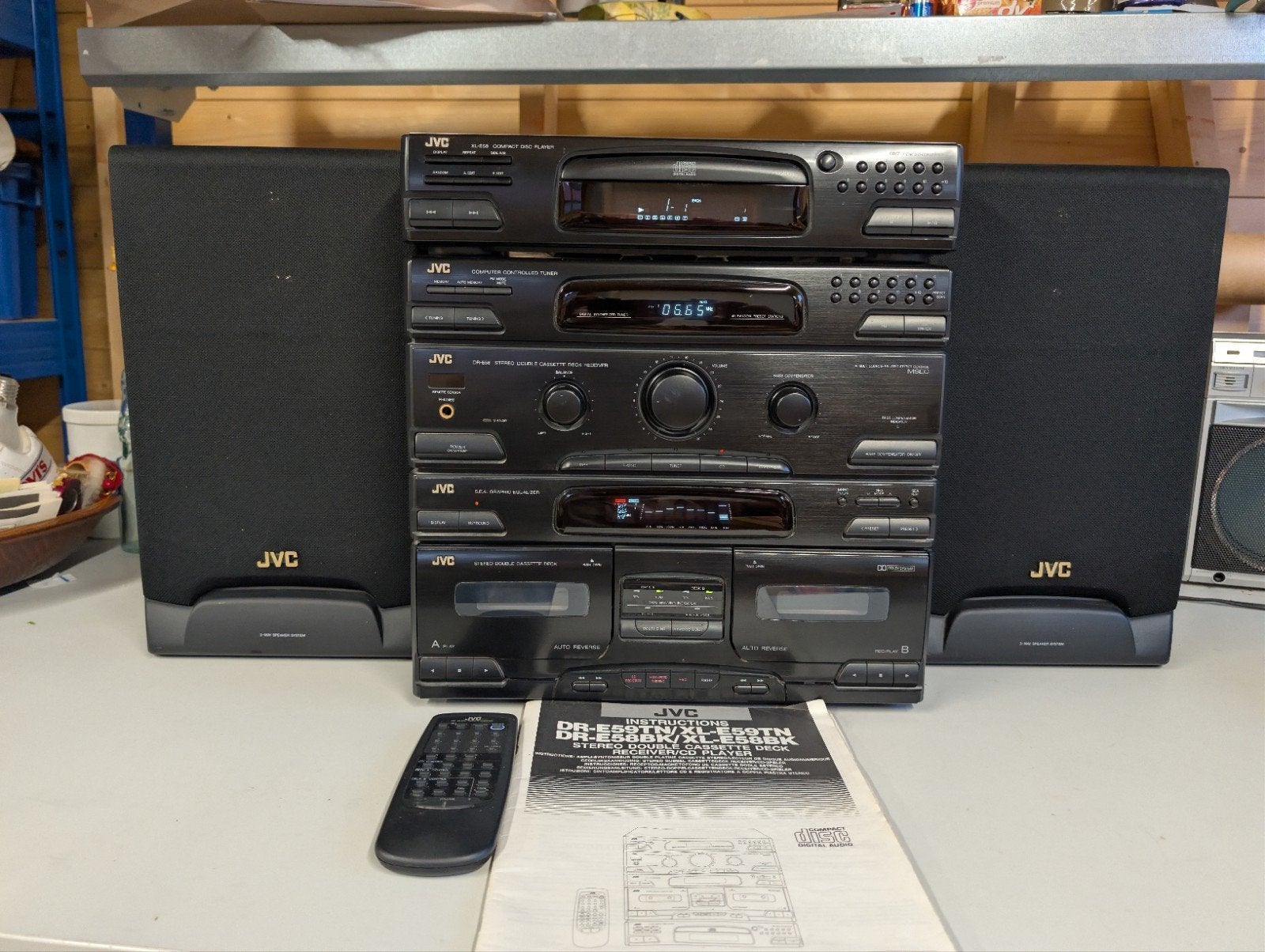 JVC Stereo Set DR-E59TN/XL-E59TN met afstandsbediening, Ophalen, Gebruikt, Cassettedeck, JVC
