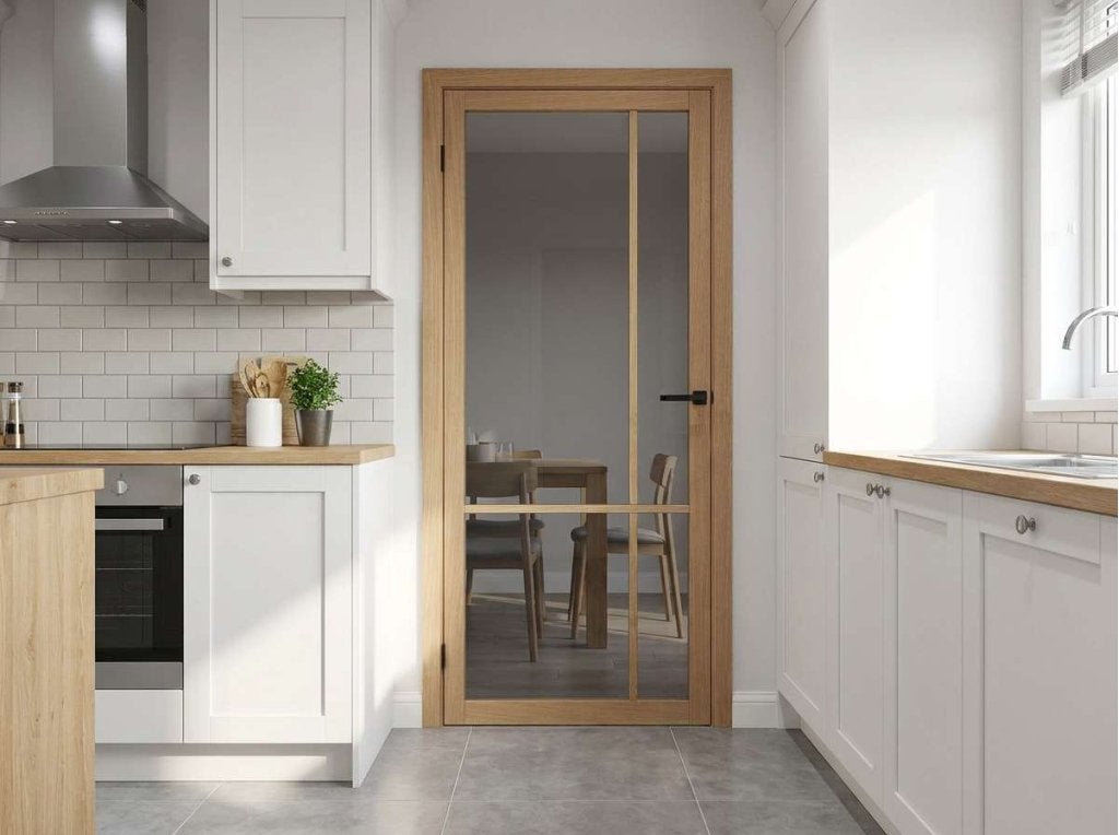 Eiken deur met rookglas / getint glas | Rossum | Op voorraad, Niet ingevuld, Binnendeur, Niet ingevuld, Nieuw