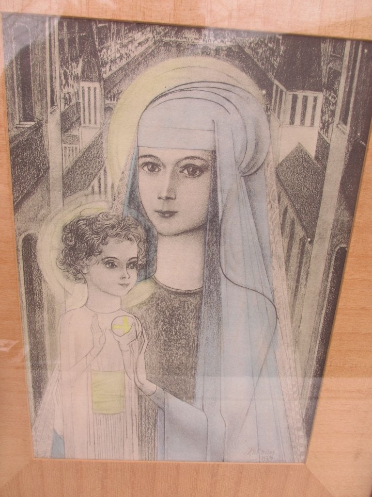 Jan Toorop Maria met staand kindeke 1923, Antiek en Kunst, Portret en Figuren, Gesigneerd, Ophalen of Verzenden, Lithografie