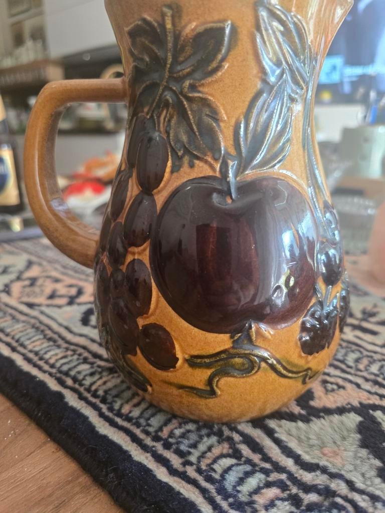 Vintage West-Duitse Aardewerken Kan - Scheurich Fruitdecor, Antiek en Kunst, Antiek | Keramiek en Aardewerk, Ophalen of Verzenden