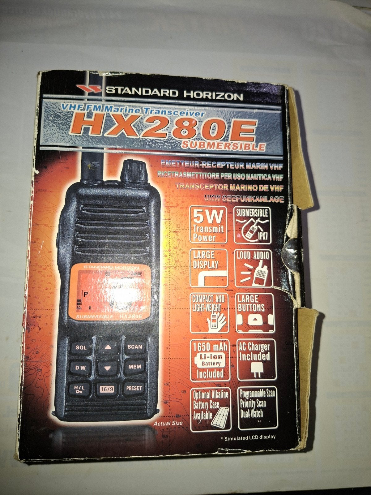 Standard Horizon HX280E VHF FM Marine Transceiver, Telecommunicatie, Ophalen of Verzenden, Zo goed als nieuw