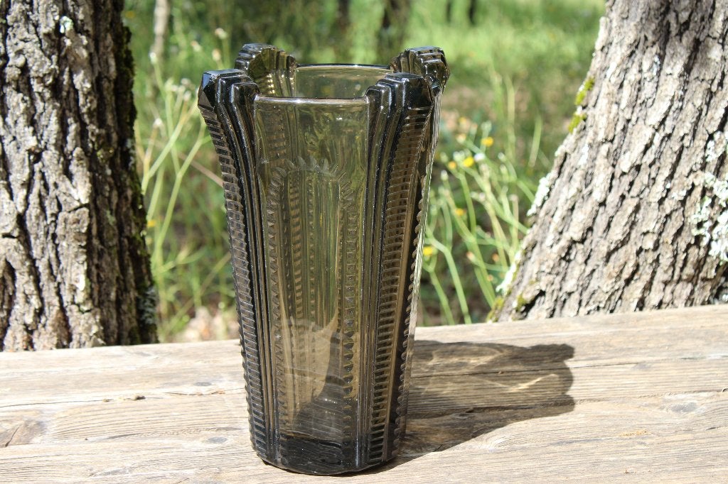 Brocante - Zware & chique vaas, Art Deco!, Huis en Inrichting, Ophalen of Verzenden, Gebruikt, Overige kleuren, Glas