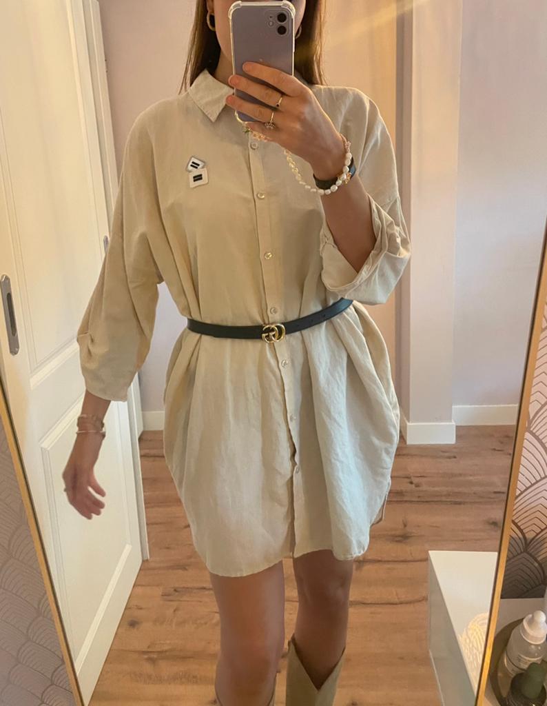 10 Days lange linnen jurk maat L, Beige, Maat 42/44 (L), Ophalen of Verzenden, Zo goed als nieuw