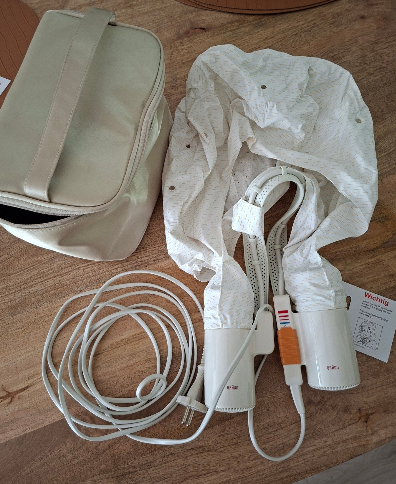 Braun haardroger met kap - Vintage en compleet, Ophalen of Verzenden, Gebruikt, Haarverzorging