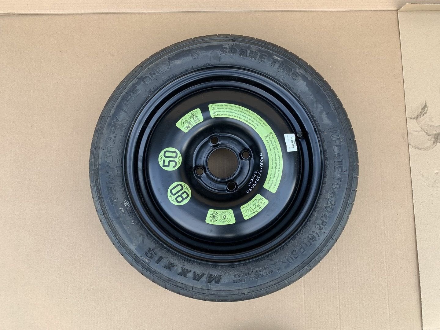Thuiskomer Peugeot / Citroën 4x108 15 inch reservewiel, Auto-onderdelen, Interieur en Bekleding, Gebruikt, Citroën, -, -