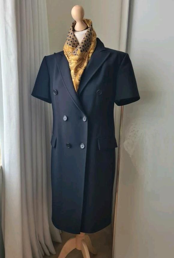 PAUW DONKERBLAUWE ROBE MANTEAU JURK  3, Maat 38/40 (M), Zo goed als nieuw, Knielengte, Verzenden