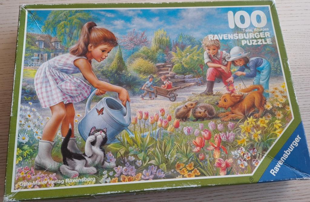 Vintage Ravensburger legpuzzel Martine in de tuin 1984, Kinderen en Baby's, Speelgoed | Kinderpuzzels, Ophalen of Verzenden, Meer dan 50 stukjes