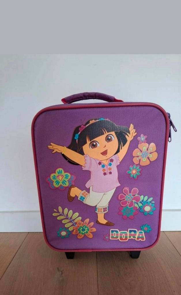 Dora Kinder Trolley - Paarse Reiskoffer voor Kinderen, Wieltjes, Gebruikt, Minder dan 35 cm, Paars