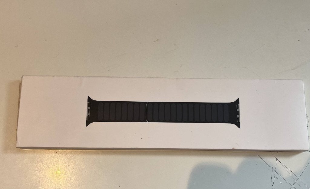 Apple watch leather link band, Gebruikt, Zwart, IOS, Ophalen of Verzenden