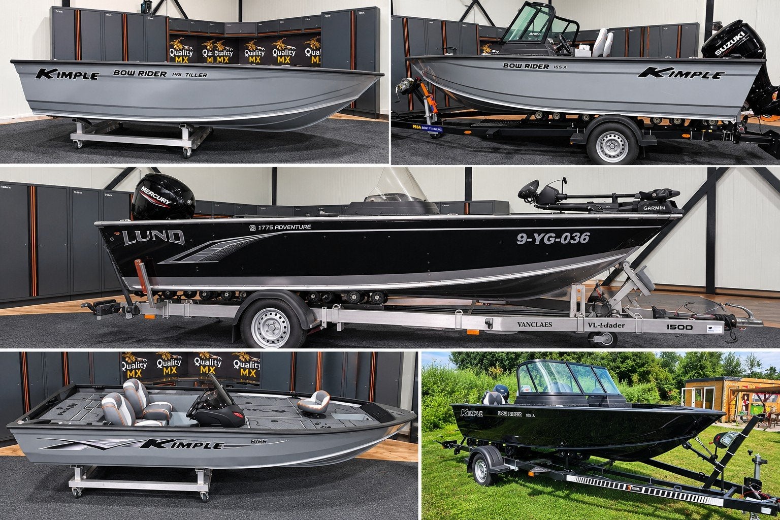 6x Kimple & Lund & Brema vis boot tiller console aluminium, Ophalen of Verzenden, Aluminium