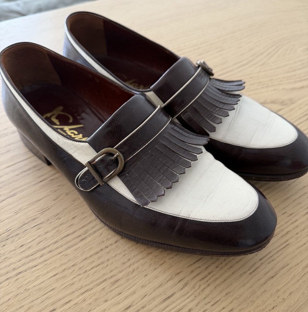 Vintage tassel loafers / monkstraps maat 41 Charles, Kleding | Heren, Loafers, Bruin, Ophalen of Verzenden, Gedragen