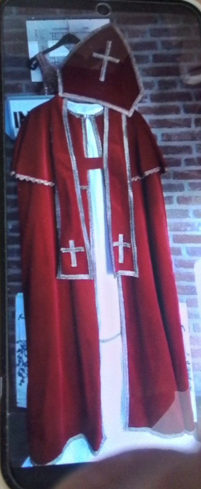 Sinterklaas kostuum  , baardstel  , staf  , compleet, Ophalen, Gedragen, Kerstmis of Sinterklaas, Kleding