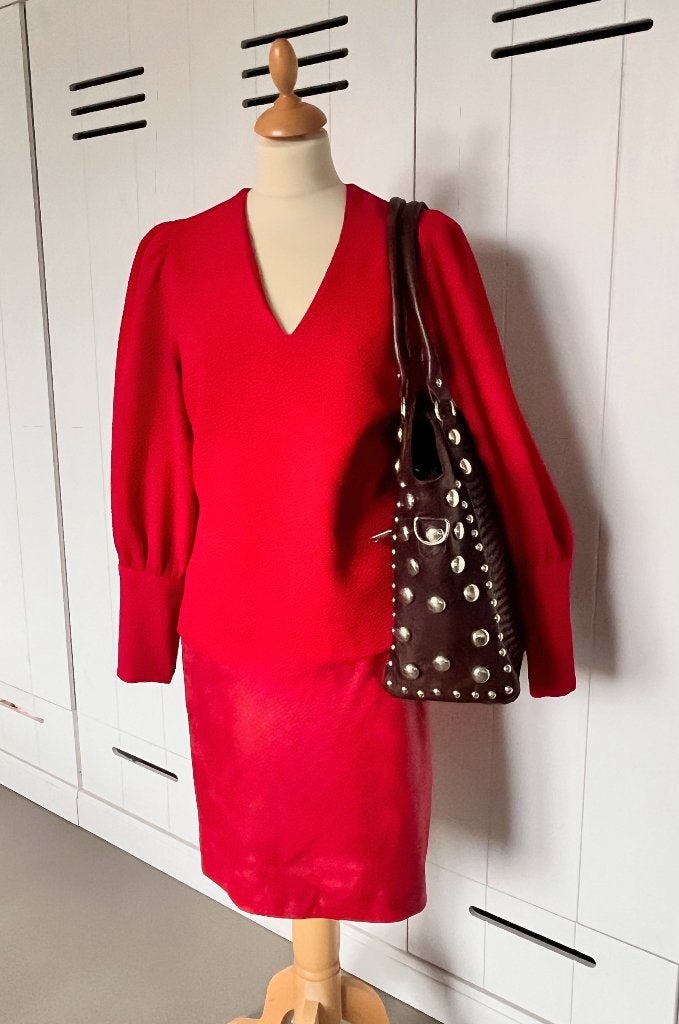 Pop of color ! stijlvolle vegan leather rok van Helena Hart, Maat 38/40 (M), Zo goed als nieuw, Helena Hart, Ophalen of Verzenden