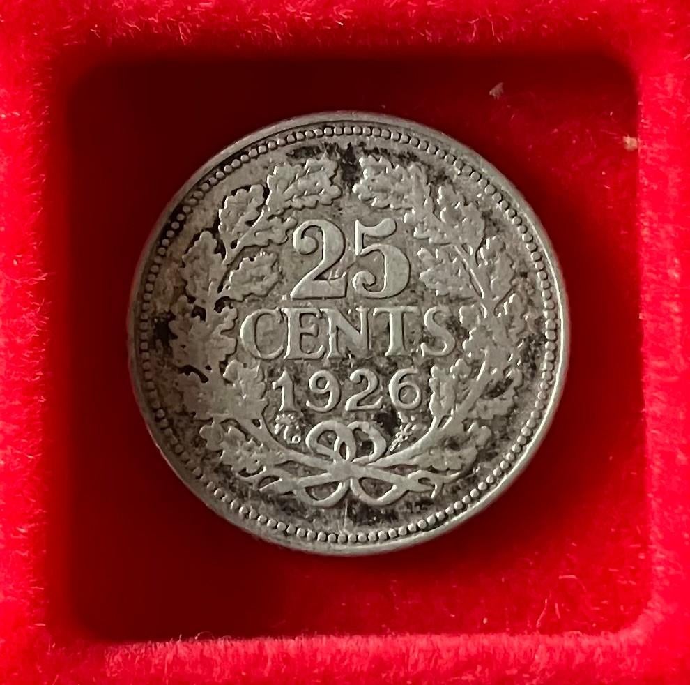 VERSCHILLENDE JAREN 25 cent Wilhelmina 'Opgestoken Haar', Postzegels en Munten, Munten | Nederland, Ophalen, Zilver, 25 cent, Koningin Wilhelmina