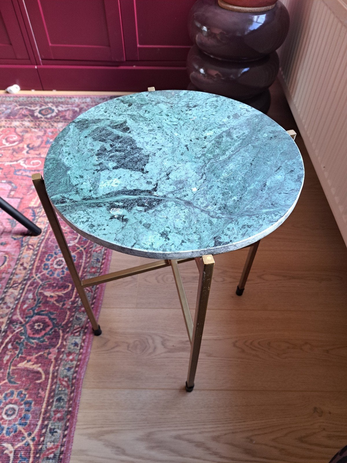 Bijzettafel Zuiver met marmeren blad, Huis en Inrichting, Overige materialen, Minder dan 55 cm, Gebruikt, Rond