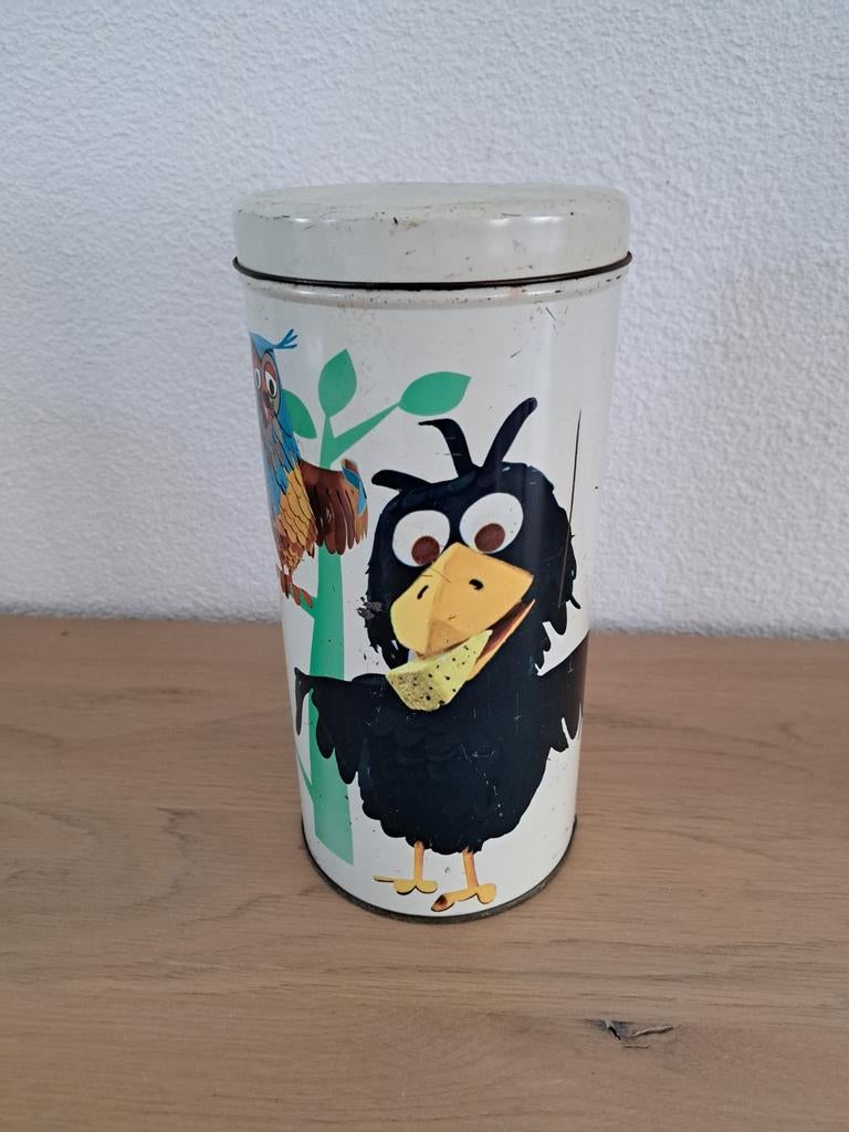 Vintage beschuitbus Fabeltjeskrant 1969 Bolletje, Verzamelen, Blikken, Ophalen of Verzenden, Gebruikt, Beschuit