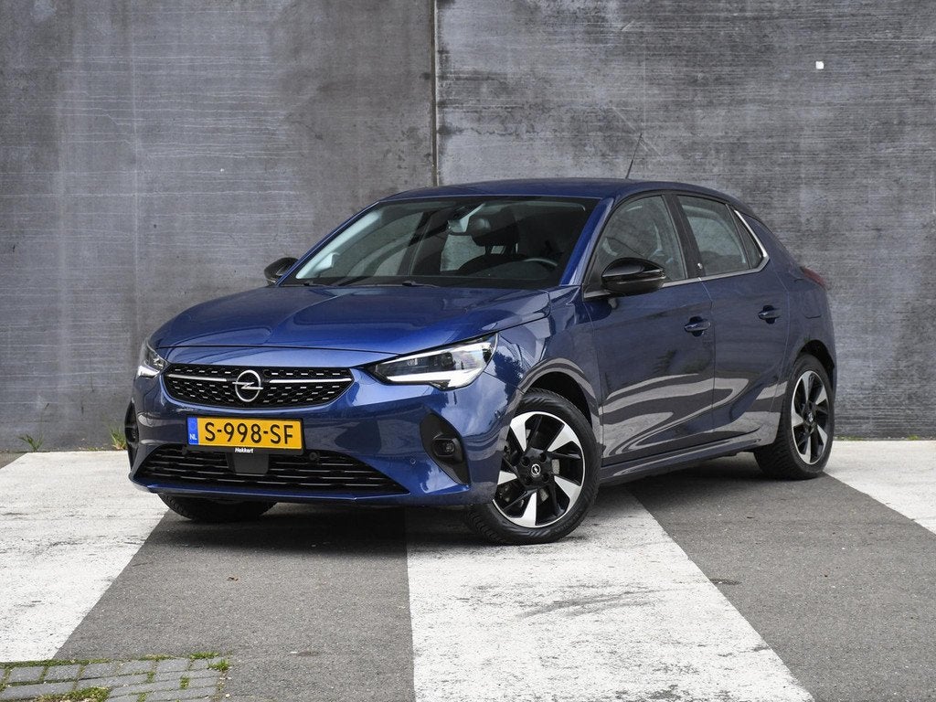 Opel CORSA-E Elegance 50 kWh 136pk Automaat DODE HOEK | CRUI, 136 pk, Gebruikt, Blauw, 1430 kg