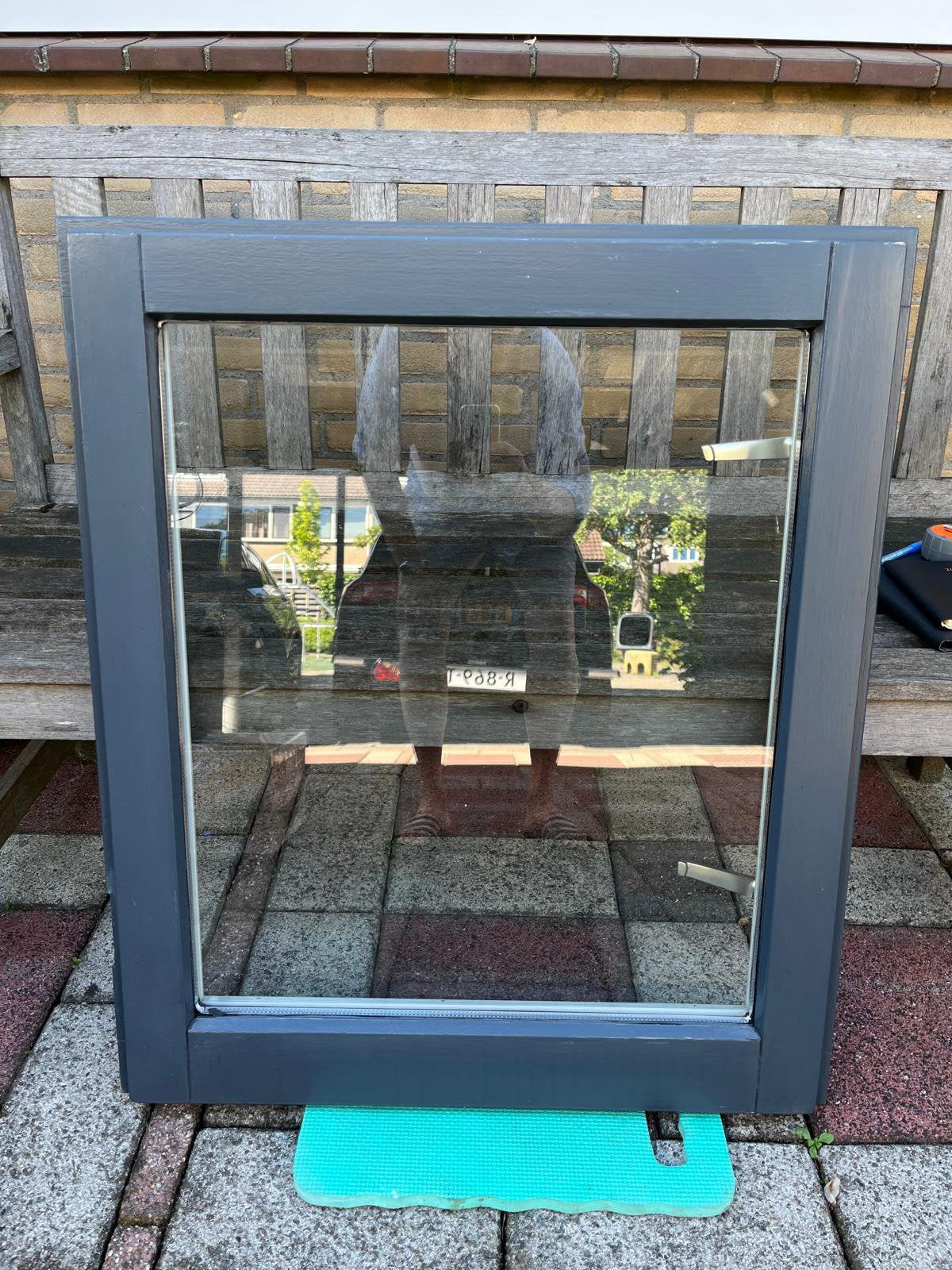 Hardhouten kozijn dubbel glas 80,5*69cm, Doe-het-zelf en Verbouw, Kozijnen en Schuifpuien, Ophalen, Hout, 75 tot 150 cm, Raamkozijn