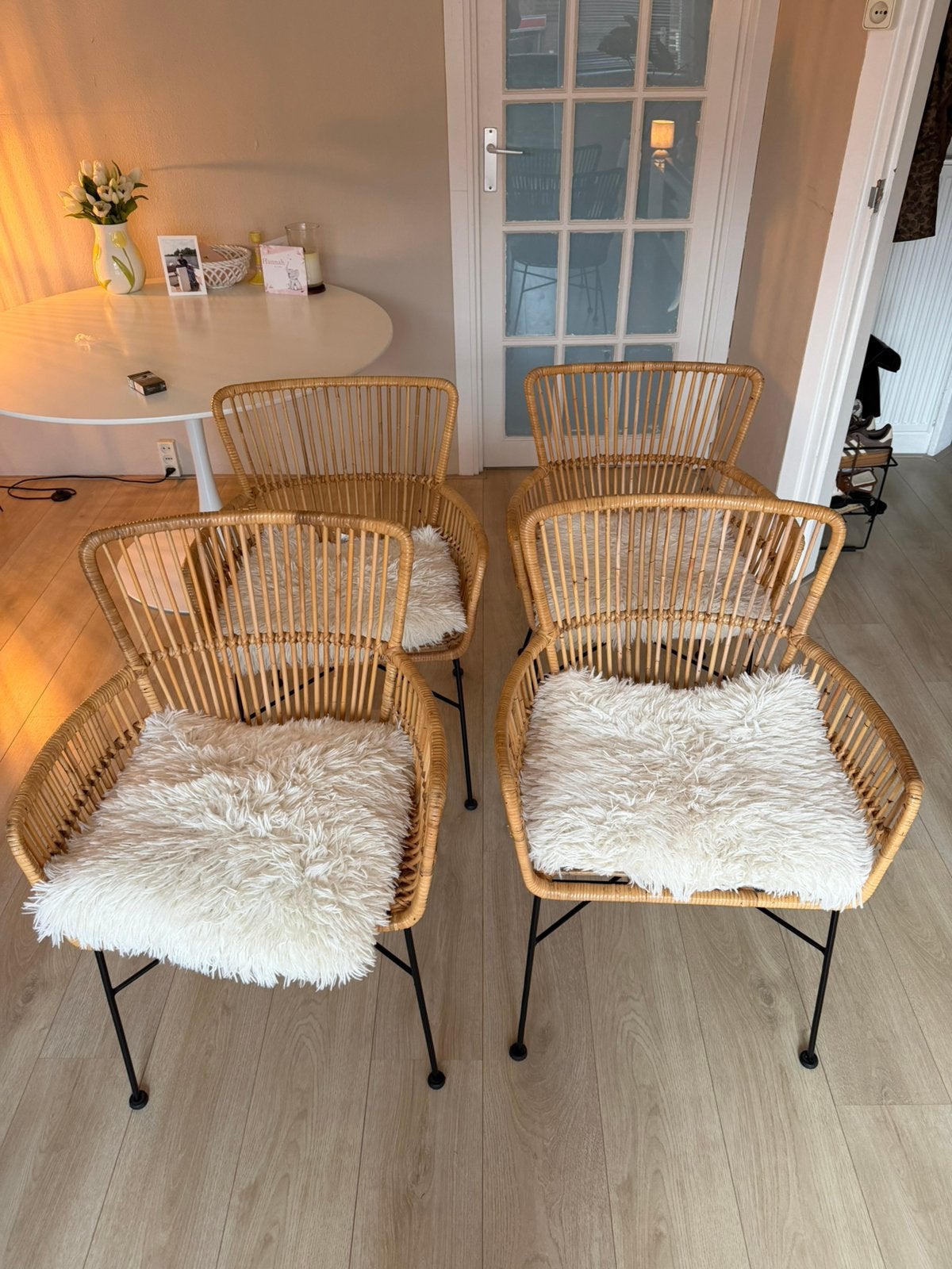4 stoelen van de Kwantum, Ophalen, Overige kleuren, Riet of Rotan, Zo goed als nieuw