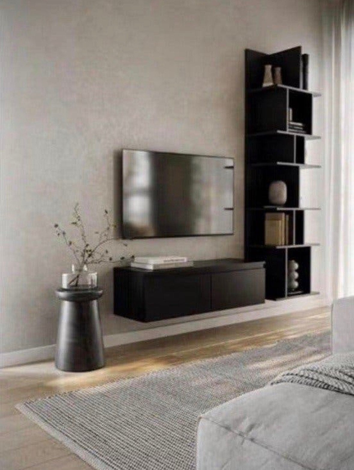 TV Meubel - Hangend - 100CM - Zwart, Huis en Inrichting, Kasten | Televisiemeubels, Ophalen of Verzenden, Nieuw, 25 tot 50 cm