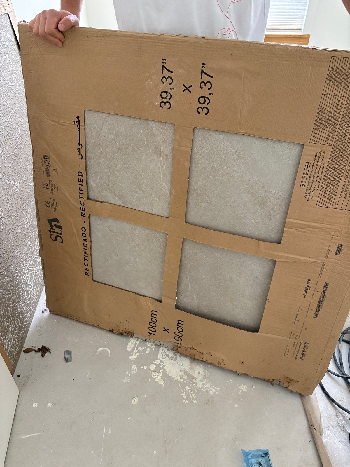 3 Grote Beige Steenlook Tegels - 100x100cm, Doe-het-zelf en Verbouw, Ophalen, 60 cm of meer, Keramiek, Nieuw
