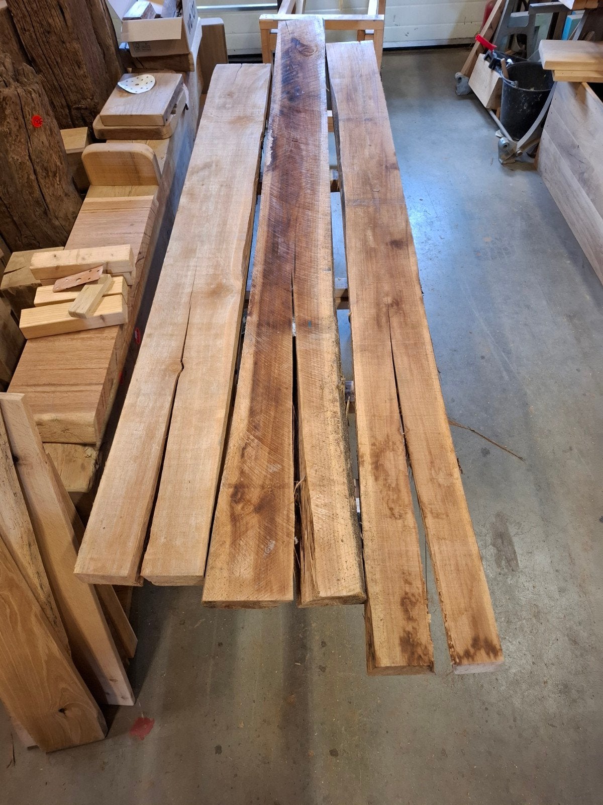 Teak planken met scheur goedkoop!, Ophalen, 180 tot 250 cm, Planken