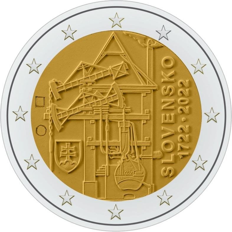 2 euro Slowakije 2022 - Eerste stoommachine (UNC), Postzegels en Munten, Munten | Europa | Euromunten, Ophalen of Verzenden, Slowakije