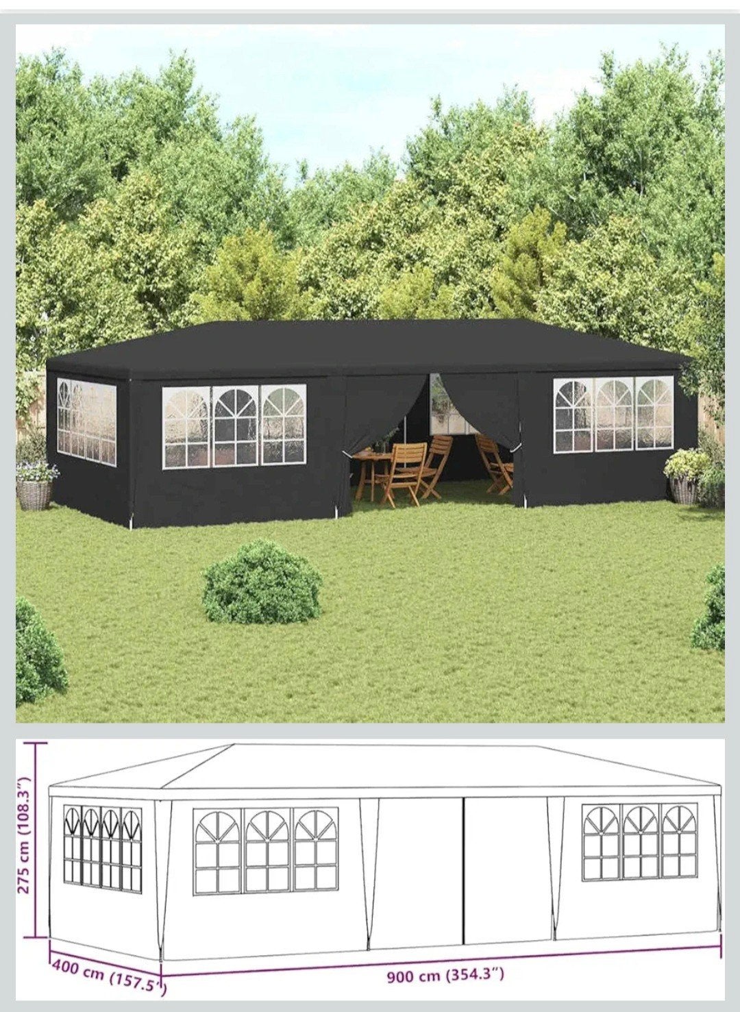 Partytent 4x9 meter - Nieuw in doos, Partytent, Nieuw, 4 tot 6 meter, 8 meter of meer