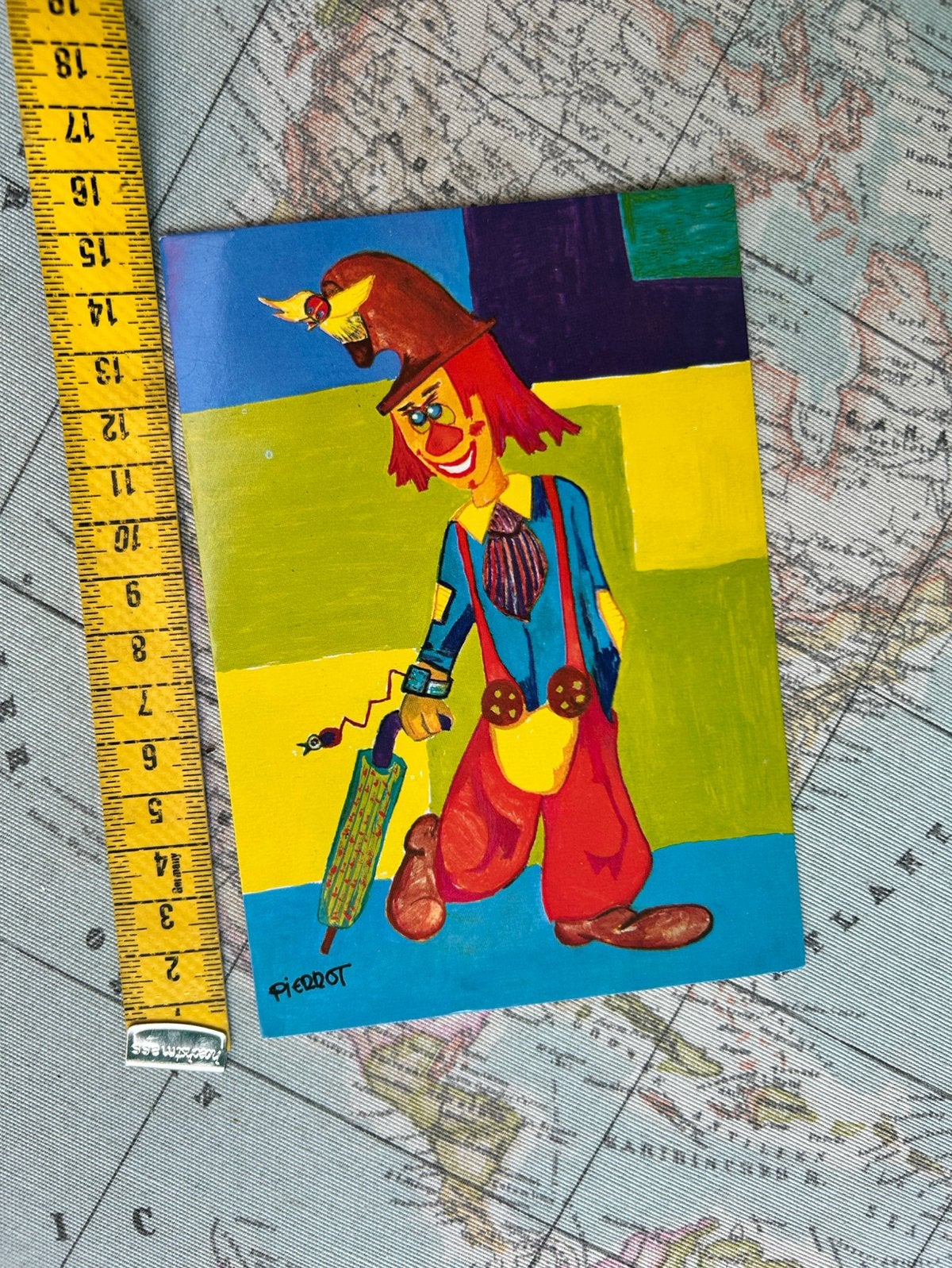 857. Vintage kinderkaart clown, Ophalen of Verzenden, 1960 tot 1980