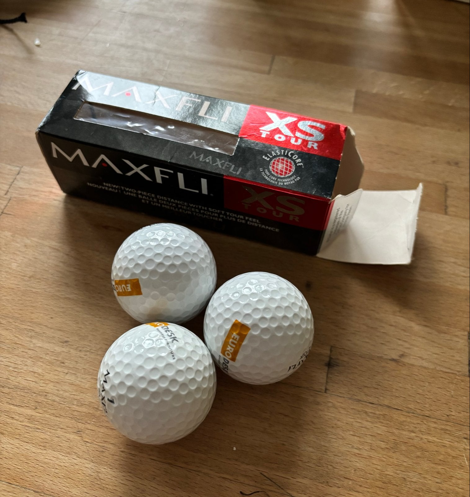 3 Maxfli golfballen XS Tour - Nieuw in doosje met Eurodeks, Ophalen of Verzenden, Nieuw, Bal(len), Overige merken