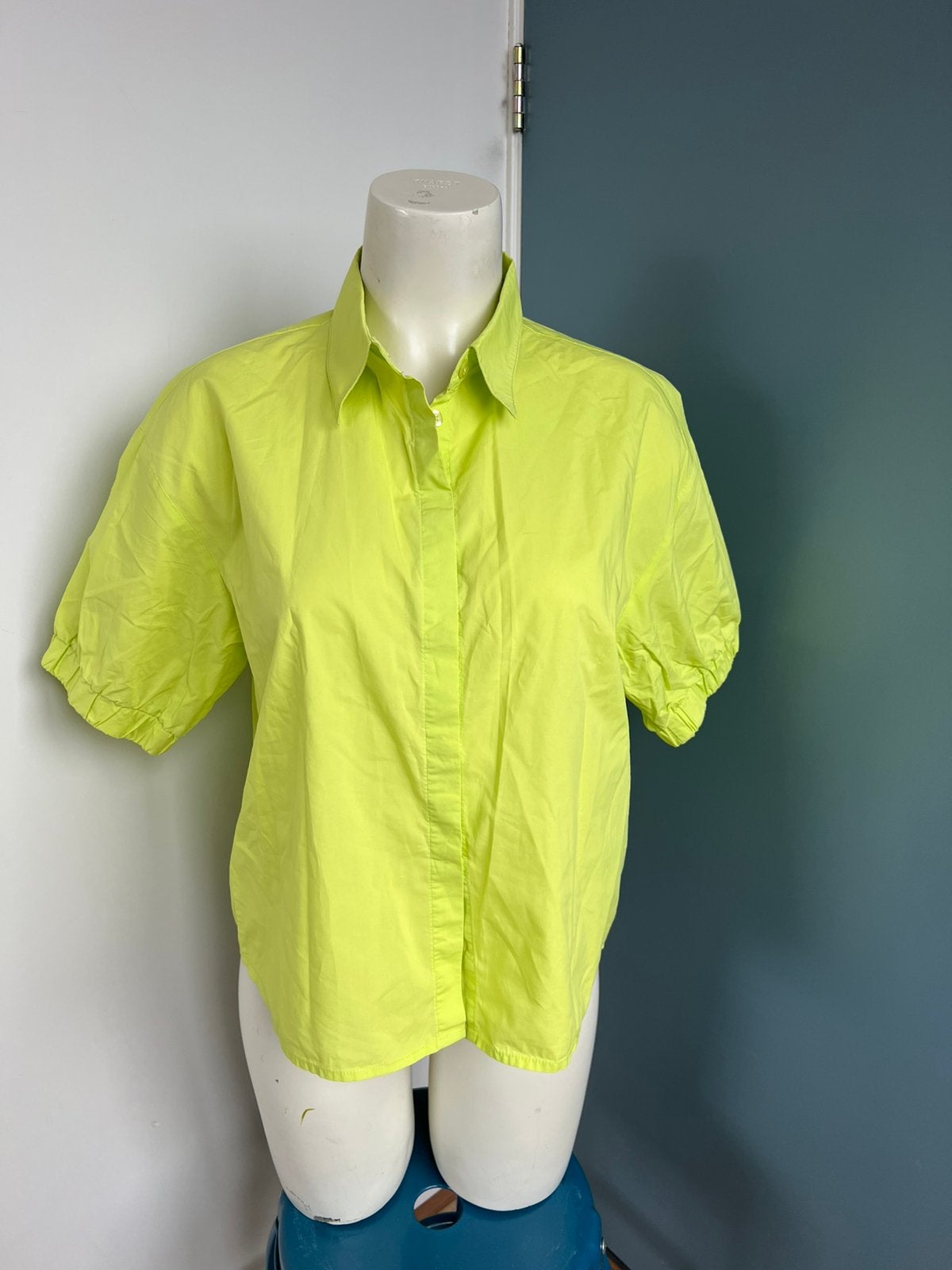 Catnoir lime geel/groen blouse 38 katoen, Maat 38/40 (M), Geel, Ophalen of Verzenden, Zo goed als nieuw