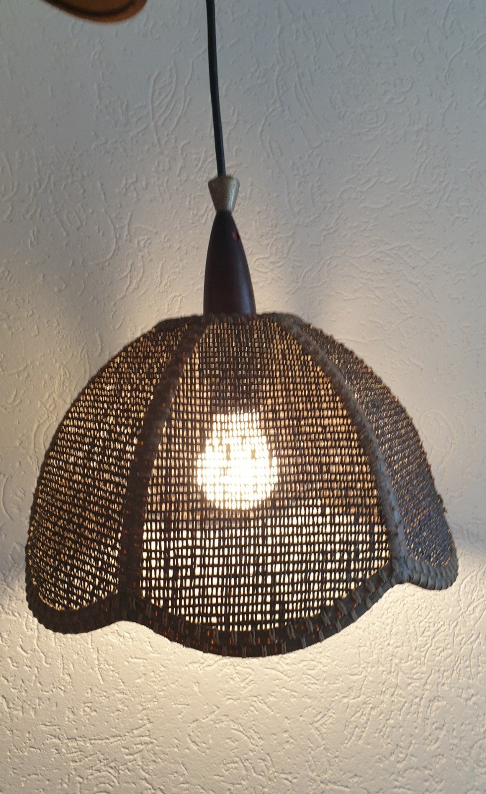 Hanglamp rotan jaren 70, Ophalen of Verzenden