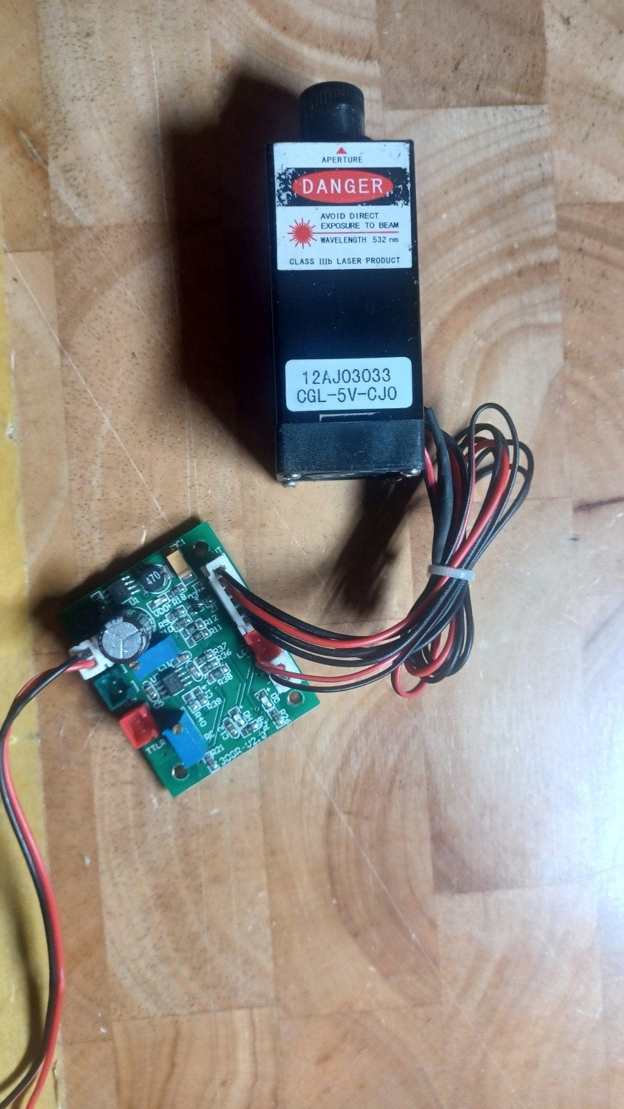 klasse 3 b 532nm groene laser met printplaat, Muziek en Instrumenten, Ophalen of Verzenden, Laser